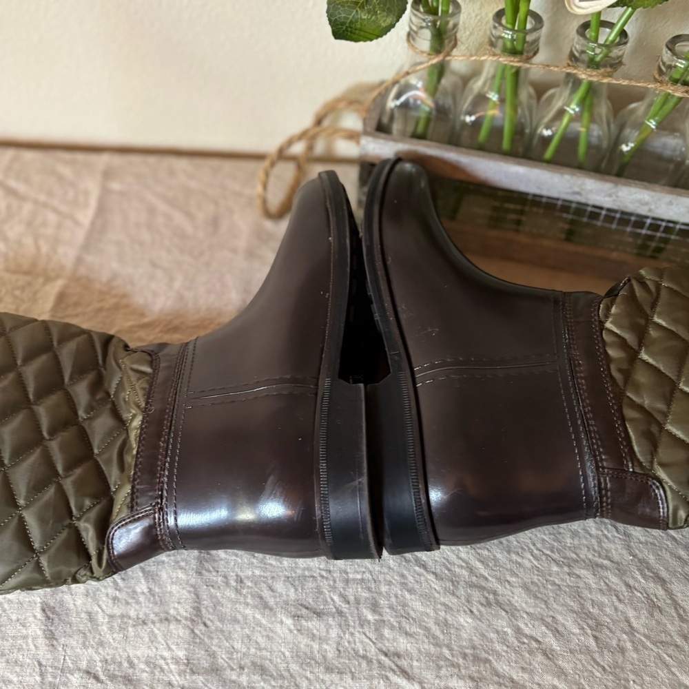 Storm by Cougar Women's Sassy Rain Boot, Size‎ 6. Olive and Brown w/ Side Buckle - Picture 7 of 11